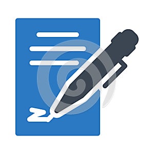 Documentsign vector glyph color icon photo