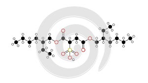 docusate molecule, structural chemical formula, ball-and-stick model, isolated image laxatives