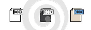 DOCX file different style icon set photo