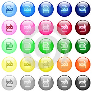DOCX file format icons in color glossy buttons photo