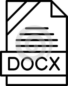 DOCX Outline Vector Icon