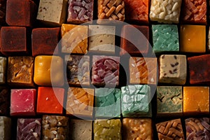 Doda barfi Indian sweets pattern close - up, ai generation photo