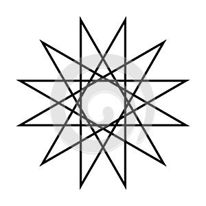 Dodecagram star symbol icon