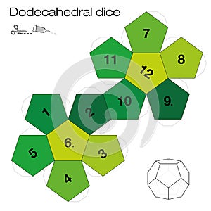 Dodecahedral Dice Platonic Solid Template