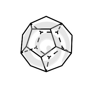 Dodecahedron Complicated Black Geometric Figure