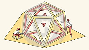 Dodecahedron geometric shape, math and abstract art vector design Generative AI