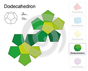 Dodecahedron Platonic Solid Template Paper Model photo