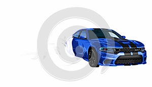Dodge Car Vector Illustration with smoke
