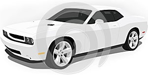 Dodge Challenger Muscle Car On White