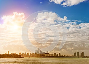 Dodge Island and Downtown Miami, FL