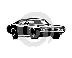 1969 dodge super bee car vector illustration. silhouette design. isolated white background view from side photo