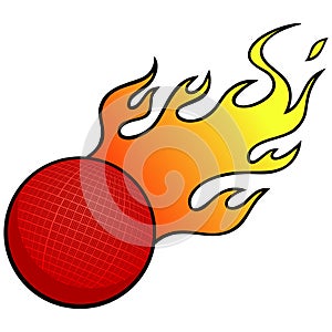 Dodgeball with Flames photo