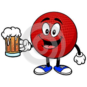 Dodgeball Mascot with Beer