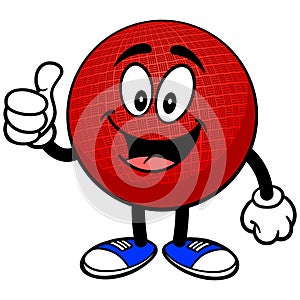 Dodgeball Mascot with Thumbs Up