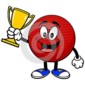 Dodgeball Mascot with Trophy