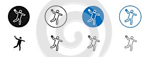 Dodgeball thin line vector icon set photo