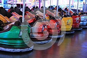 Dodgem cars in a row