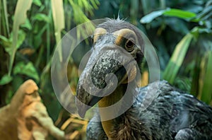 Dodo bird portrait in jungle