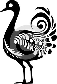 Dodo - black and white isolated icon - vector illustration