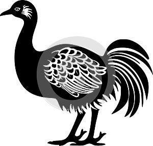 Dodo - black and white vector illustration