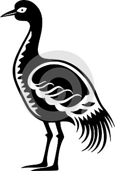 Dodo - black and white vector illustration