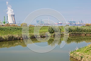 Doel and harbor installations seen from Fort Liefkenshoek