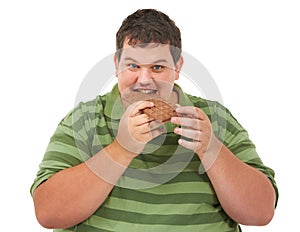 Does the body...no good. An obese young man looking at the camera and biting into a slab of chocolate.