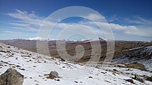 Snow in the desert - Neuquen, Argentina photo