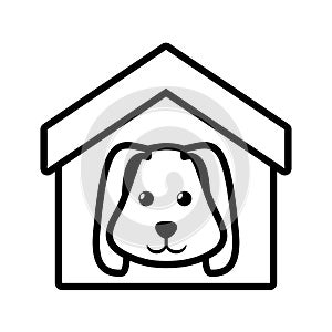 dog animal pet ear long house pet outline photo