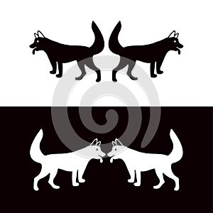 Dog animal vector logo design