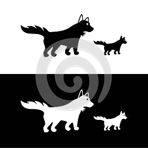 Dog animal vector logo design