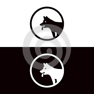 Dog animal vector logo design