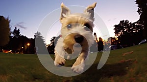 a dog attempting to catch treats in mid-air but hilariously missing ,AI-Generated