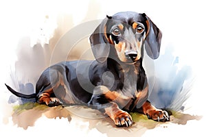 Dog cute pedigree pet animal background dachshund white portrait domestic breed