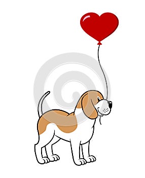 Dog with a balloon