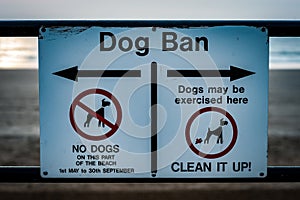 Dog ban sign