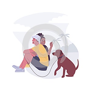 Dog beach isolated cartoon vector illustrations