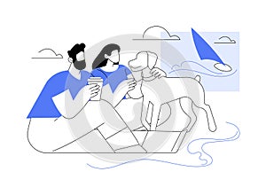 Dog beach isolated cartoon vector illustrations.
