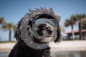 Dog beach sunglasses. Generate Ai