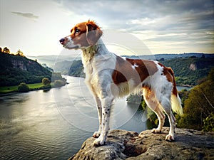 a dog on a beautiful background. ai generate