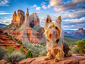 a dog on a beautiful background. ai generate