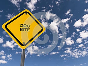 Dog bite traffic sign