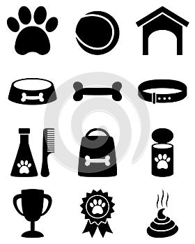 Dog Black and White Icons