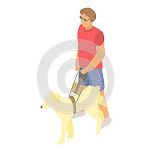 Dog for blind man icon, isometric style