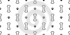 Dog Bone dog paw Seamless pattern vector bulldog puppy vector repeat background wallpaper white