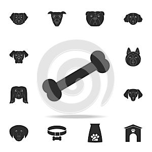 Dog Bone icon. Detailed set of dog silhouette icons. Premium graphic design. One of the collection icons for websites, web design