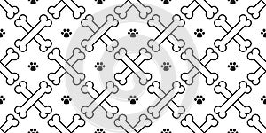 Dog bone paw seamless pattern vector crossbones wallpaper isolated background white photo