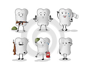 Dog bone troops character. cartoon mascot vector