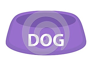 Dog bowl for food icon flat, cartoon style. Isolated on white background. Vector illustration, clip-art.