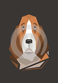 Dog. Breed of dogs. Basset hound. Geometric illustration